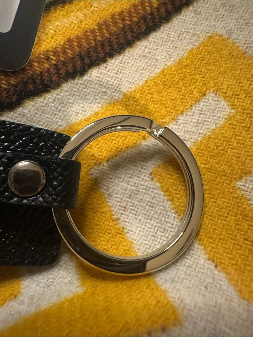 Dolce & Gabbana Black D&G Calfskin Leather Keychain NWT